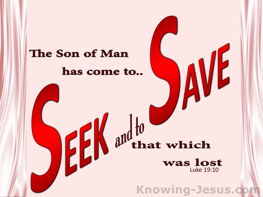 Luke 19:10 The Son Came To Seek And Save The Lost (pink)